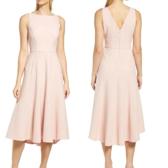 Eliza J Dresses & Skirts - New Eliza J Bateau Neck Fit Flare Dress blush Midi
Office Business Sz 8